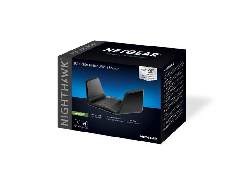 NETGEAR Nighthawk RAXE300 draadloze router Gigabit Ethernet Tri-band (2.4 GHz / 5 GHz / 5 GHz) Zwart