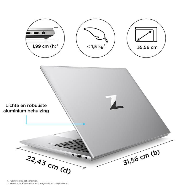 HP ZBook Firefly 14 G9 i7-1255U Mobiel werkstation 35,6 cm (14"") WUXGA Intel® Core™ i7 16 GB DDR5-SDRAM 512 GB SSD NVIDIA Quadro T500 Wi-Fi 6E (802.1