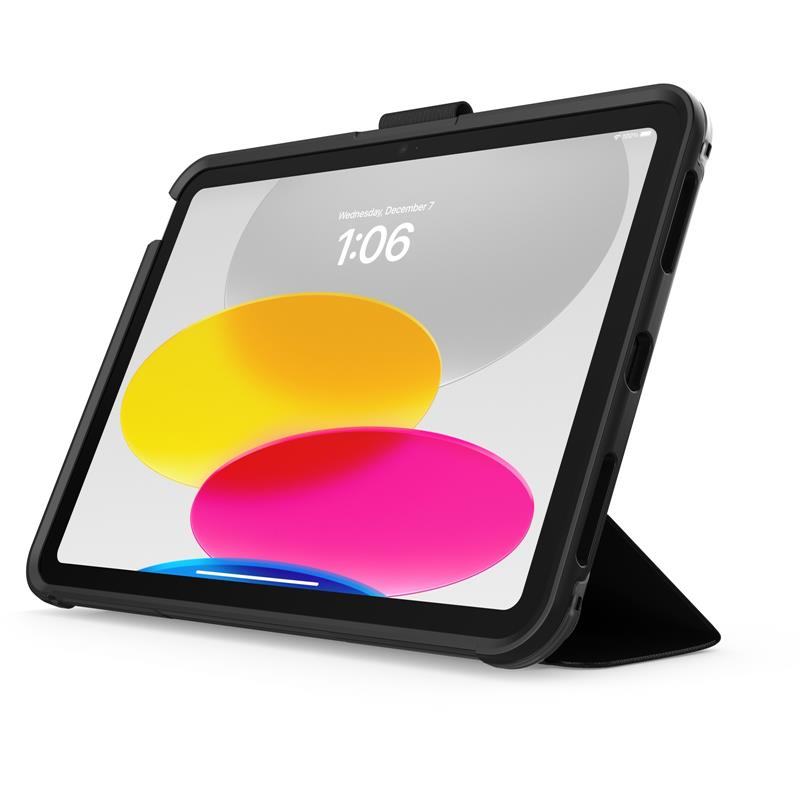 OtterBox Symmetry Folio-hoes voor iPad 10th gen, schokbestendig, valbestendig, dunne beschermende folio-hoes, getest volgens militaire standaard, Zwar