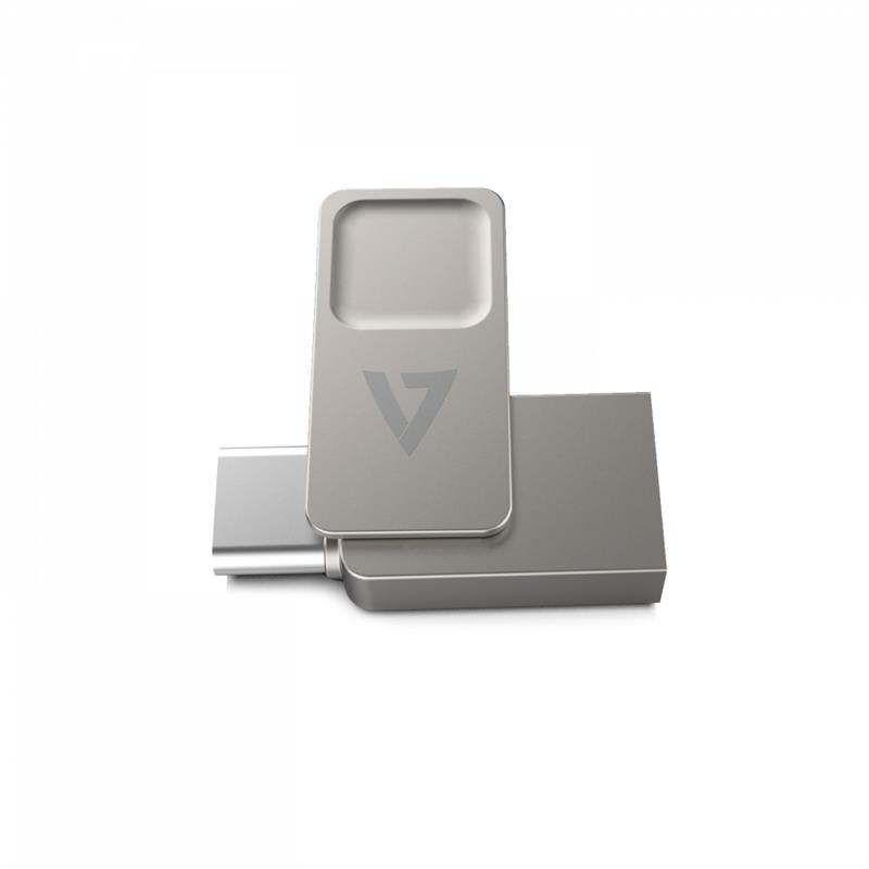 V7 VF3128GTC USB flash drive 128 GB USB Type-A / USB Type-C 3.2 Gen 1 (3.1 Gen 1) Zilver