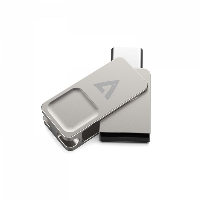 V7 VF3128GTC USB flash drive 128 GB USB Type-A / USB Type-C 3.2 Gen 1 (3.1 Gen 1) Zilver