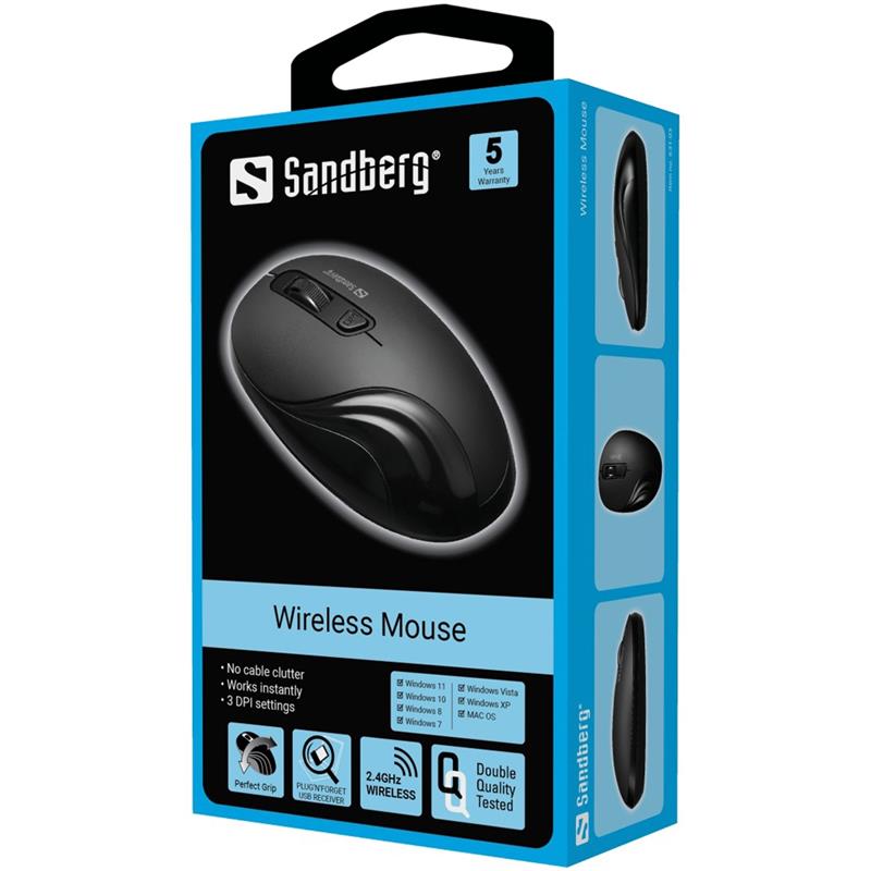 Sandberg 631-03 muis Linkshandig RF Draadloos 1600 DPI