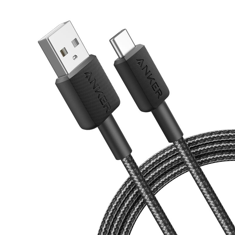 322 USB-A to USB-C Cable Nylon 1 8M Blac