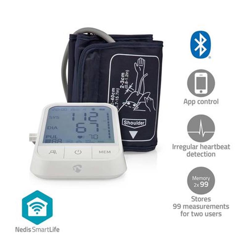 Nedis bloeddrukmeter Bovenarm Automatisch 1 gebruiker s 