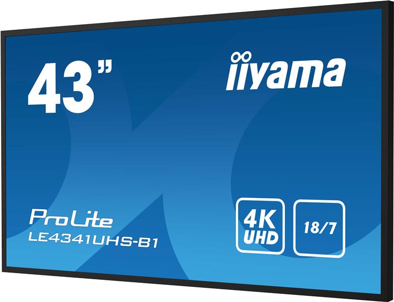 iiyama LE4341UHS-B1 beeldkrant Digitale signage flatscreen 108 cm (42.5"") LCD 350 cd/m² 4K Ultra HD Zwart 18/7