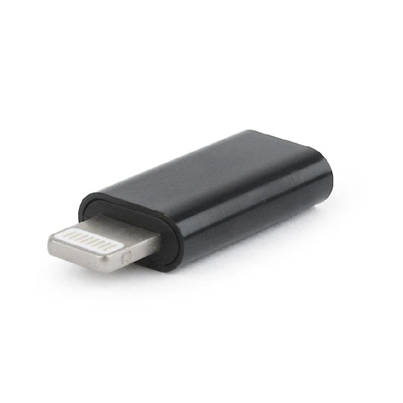 USB type-C naar 8-pin adapterstekker zwart