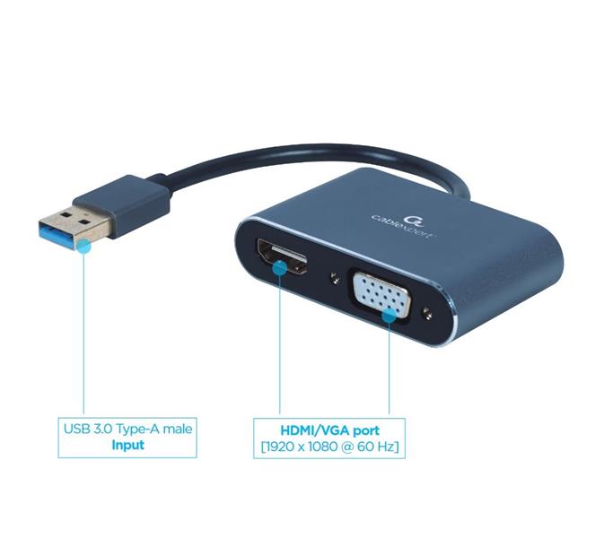 USB naar HDMI VGA beeldschermadapter space grey
