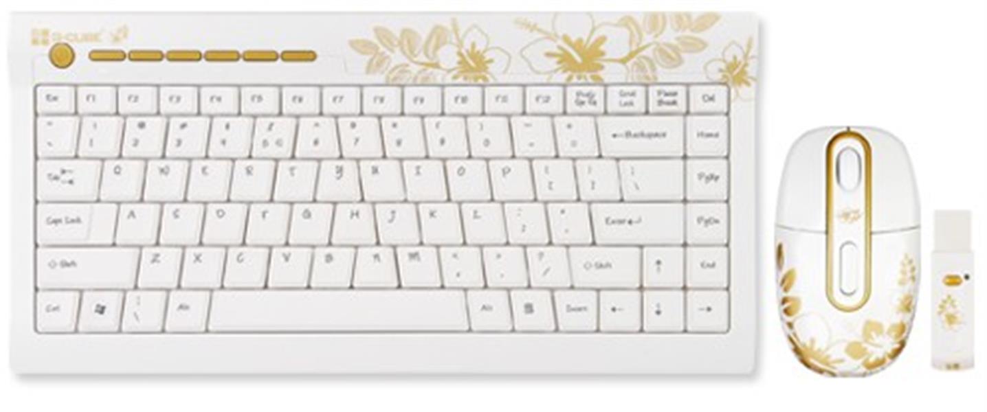 Golden Aloha - Golden Sunrise - 2 4GHz Mini Wireless Multimedia Keyboard Set - DE Layout