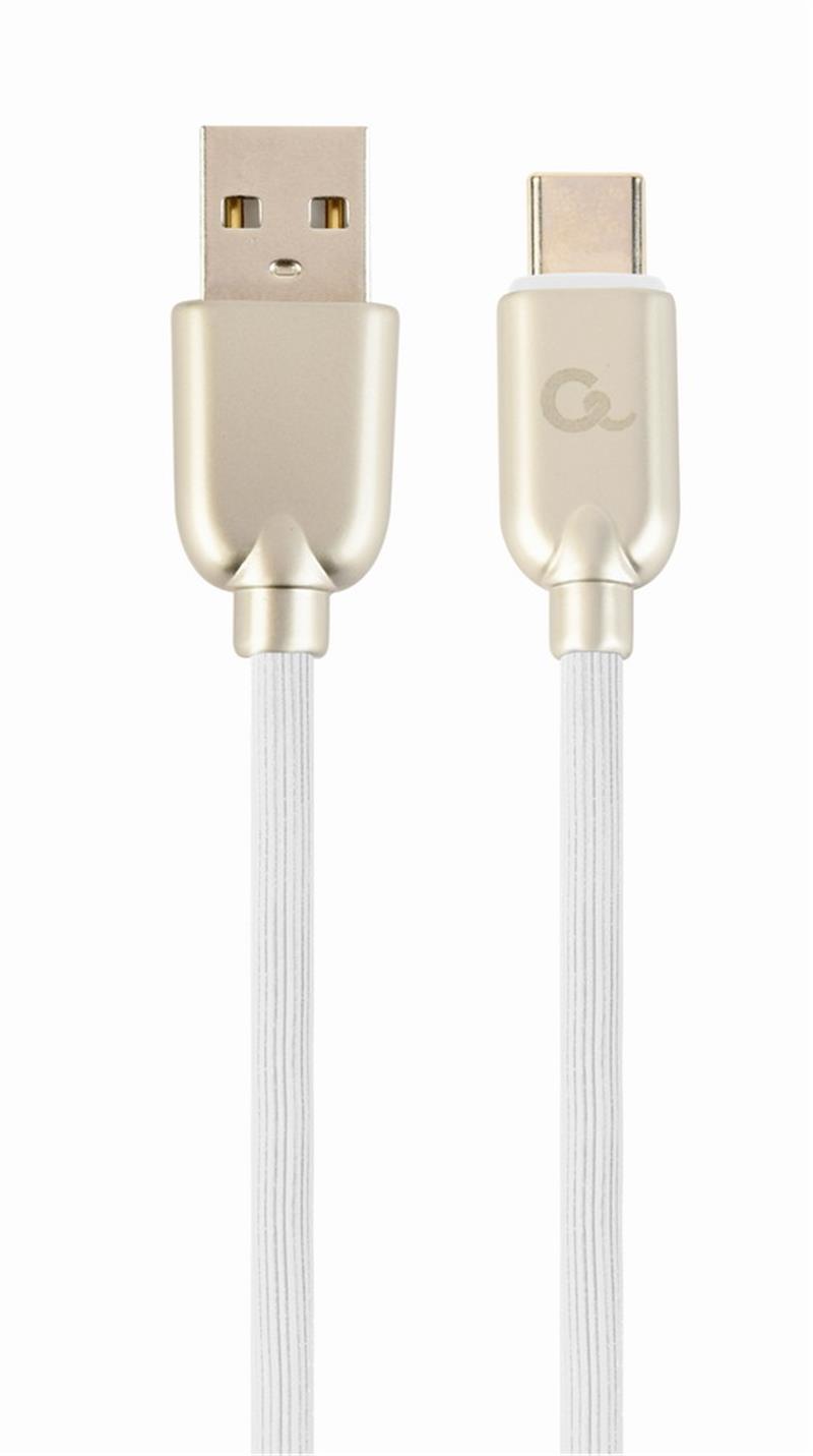 Premium USB Type-C laad- datakabel rubber 2 m wit