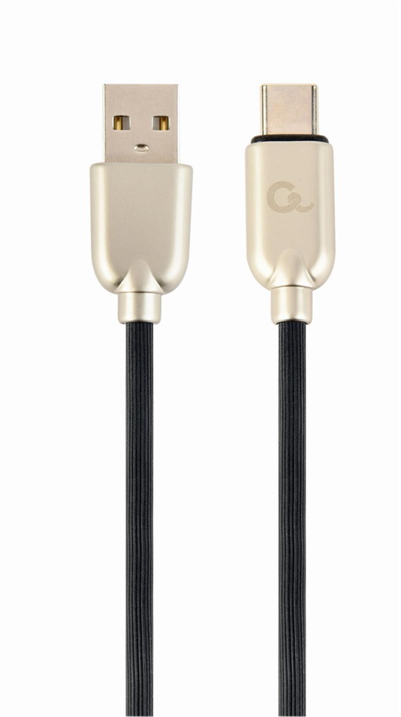 Premium USB Type-C laad- datakabel rubber 2 m zwart