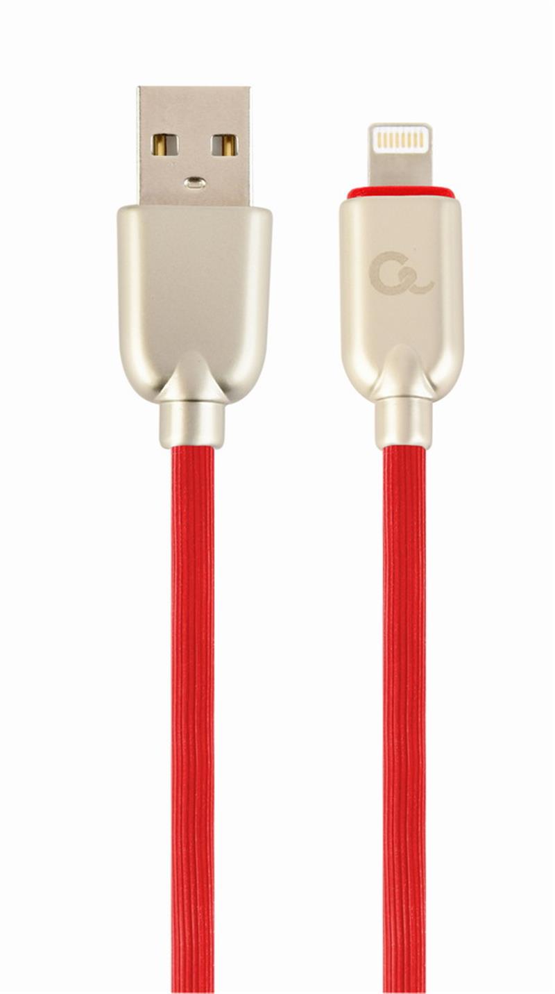 Premium 8-pin laad- datakabel rubber 1 meter rood