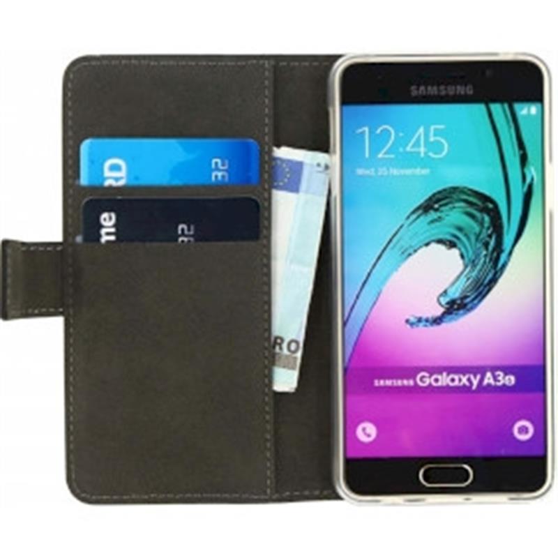 Smartphone Classic Gelly Wallet Book Case Samsung Galaxy A3 2016 Zwart