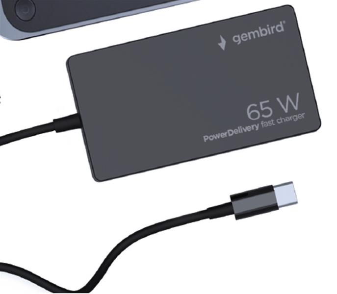 65 W PowerDelivery USB Type-C snellader GaN zwart