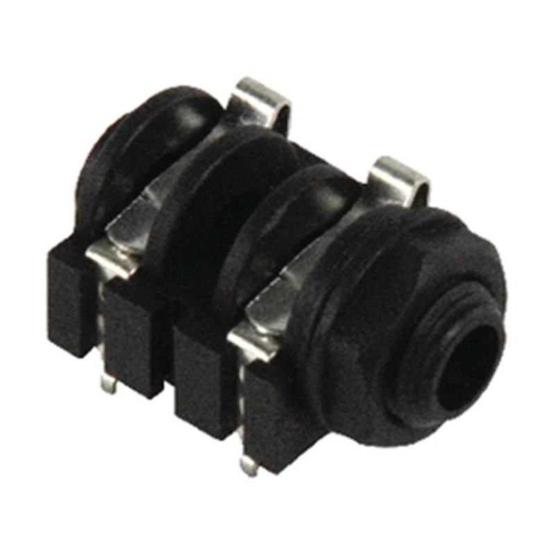 Monoconnector 6.35 mm Female Zwart