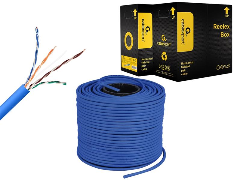 UTP Cat5E kabel CCA stug 305 meter - Blauw