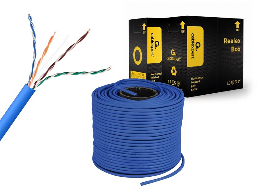 UTP Cat5E kabel CCA stug 305 meter - Blauw