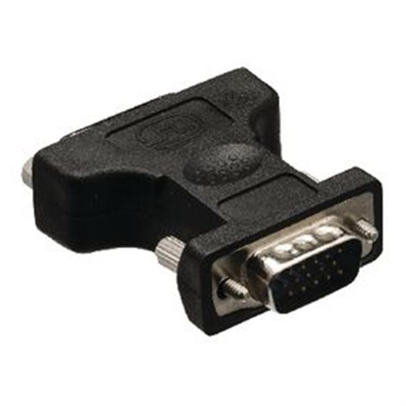 VGA-Adapter VGA Male - DVI-I 24+5-Pins Female Zwart