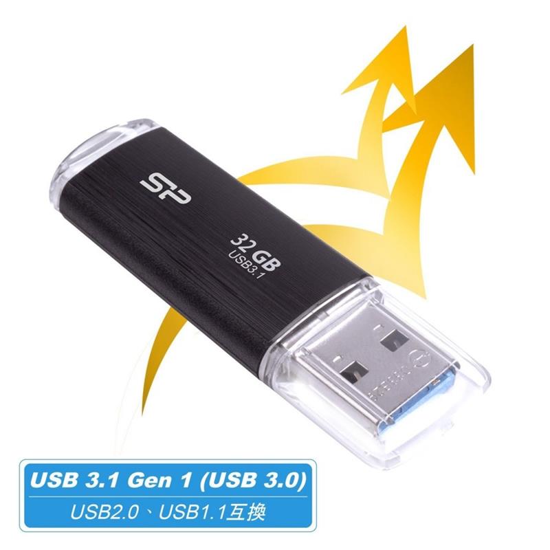 Silicon Power 32GB Blaze B02 USB 3.0 flashdrive Zwart