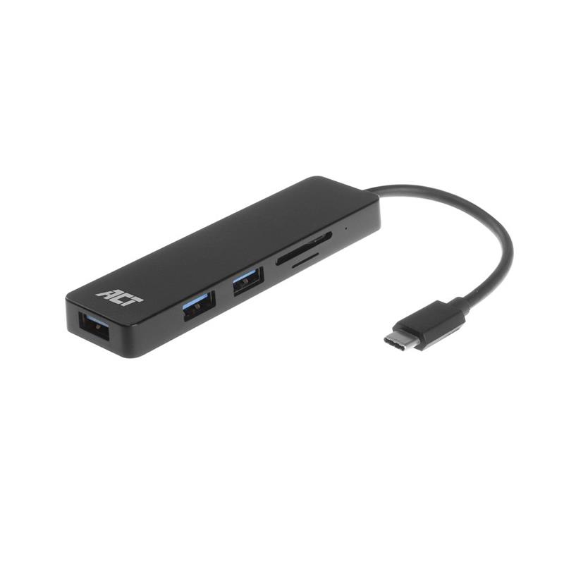 ACT USB-C Hub 3x USB-A cardreader