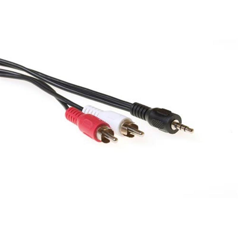 ACT AK2077 audio kabel 5 m 3.5mm 2 x RCA Zwart