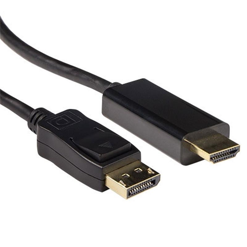 ACT AK3987 video kabel adapter 0,5 m DisplayPort HDMI Zwart