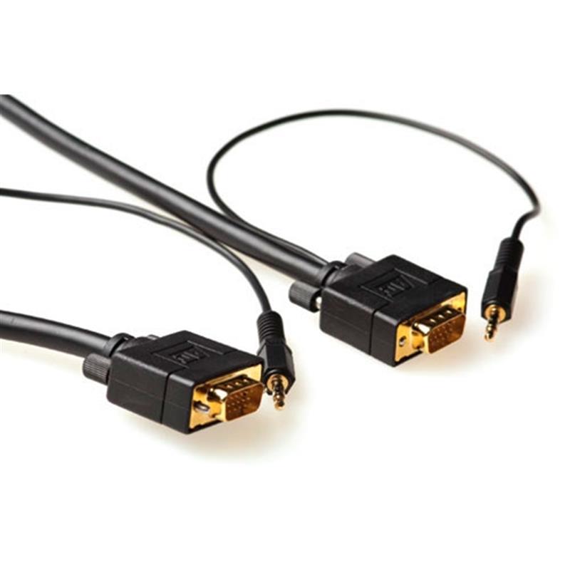 ACT AK4993 video kabel adapter 7 m VGA (D-Sub) + 3.5mm Zwart
