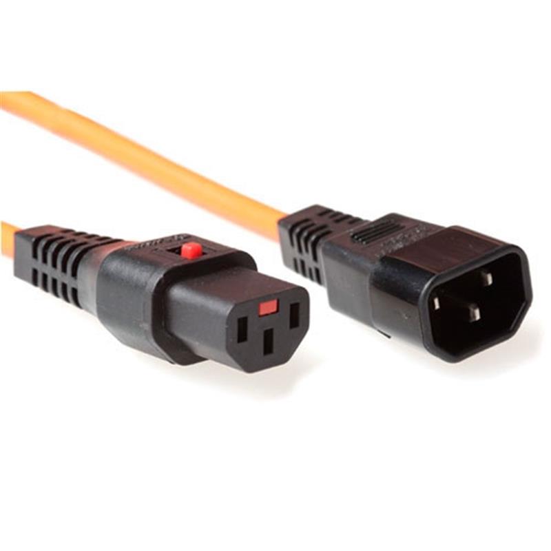 ACT 230V aansluitkabel C13 lockable - C14 oranje