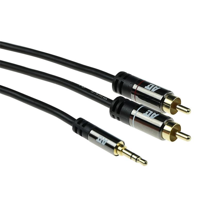 ACT AK6232 audio kabel 3 m 3.5mm 2 x RCA Zwart