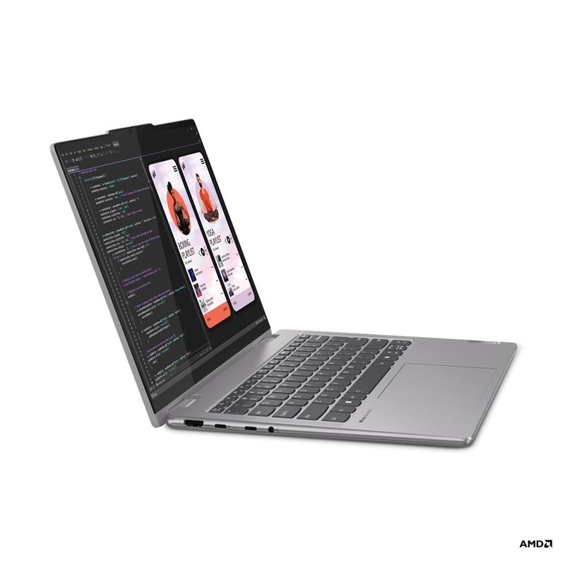 Lenovo Yoga 7 2-in-1 Hybride (2-in-1) 35,6 cm (14"") Touchscreen WUXGA AMD Ryzen™ 5 8640HS 16 GB LPDDR5x-SDRAM 512 GB SSD Wi-Fi 6E (802.11ax) Windows 