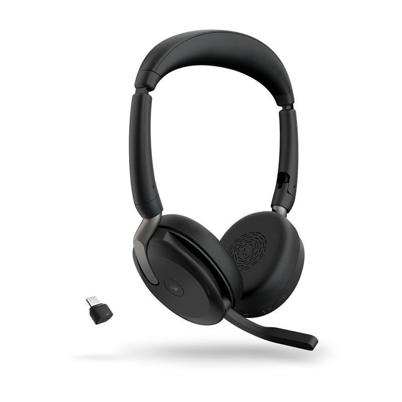 Jabra Evolve2 65 Flex Headset Bedraad en draadloos Hoofdband Kantoor/callcenter Bluetooth Zwart