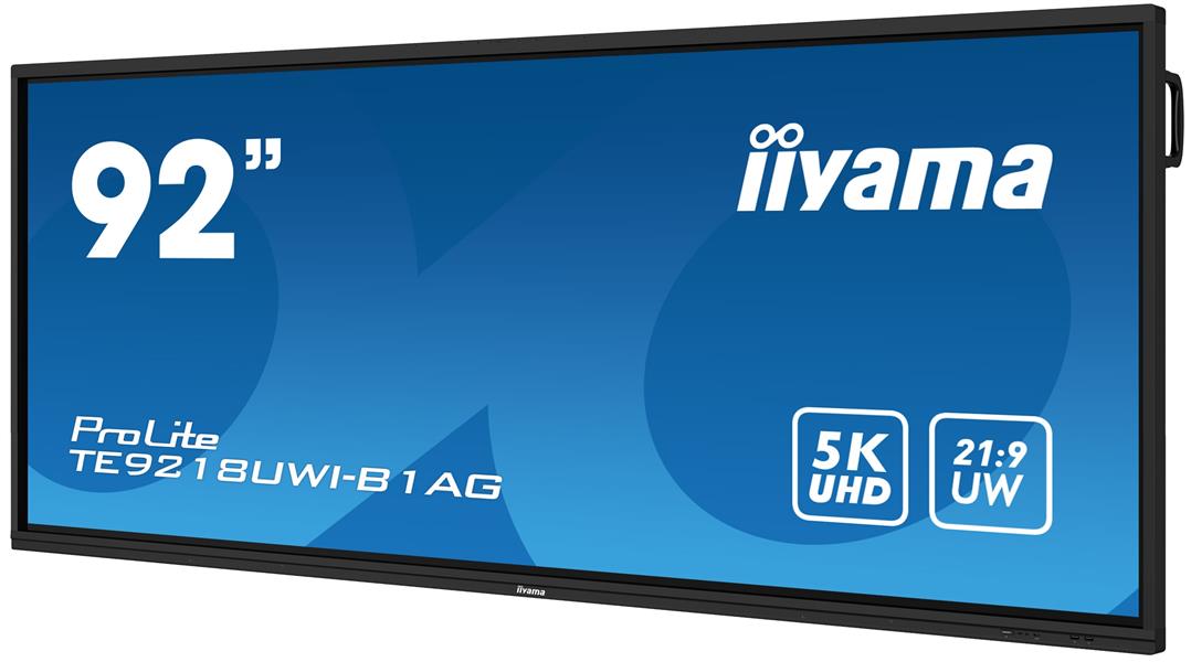 iiyama TE9218UWI-B1AG beeldkrant Digitale signage flatscreen 2,32 m (91.5"") LED Wifi 500 cd/m² 5K Ultra HD Zwart Touchscreen Type processor Android 1