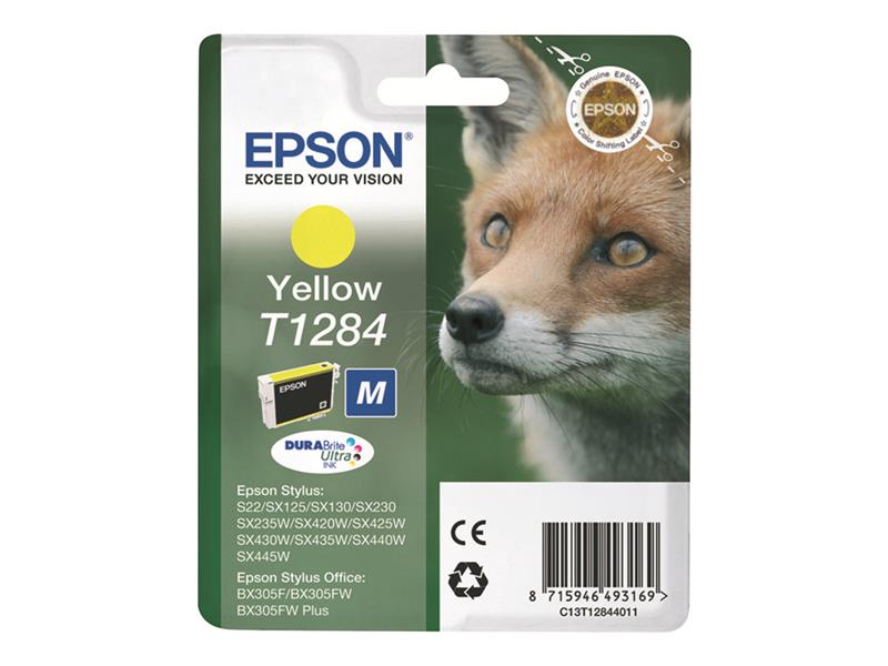 Epson Fox Singlepack Yellow T1284 DURABrite Ultra Ink