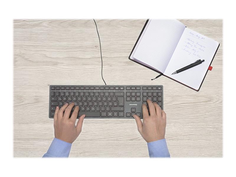 CHERRY KC 6000 Slim toetsenbord USB QWERTZ Duits Zwart