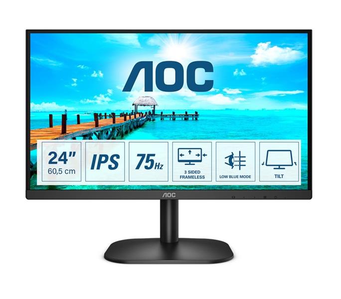 MON AOC B2 LED 23.8inch Full-HD IPS Zwart