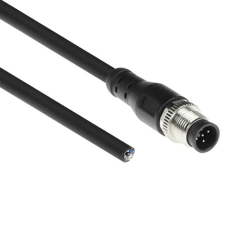 ACT Industrial 1,50 meter Sensor kabel M12A 5-polig male naar open end, Superflex Xtreme TPE kabel, afgeschermd