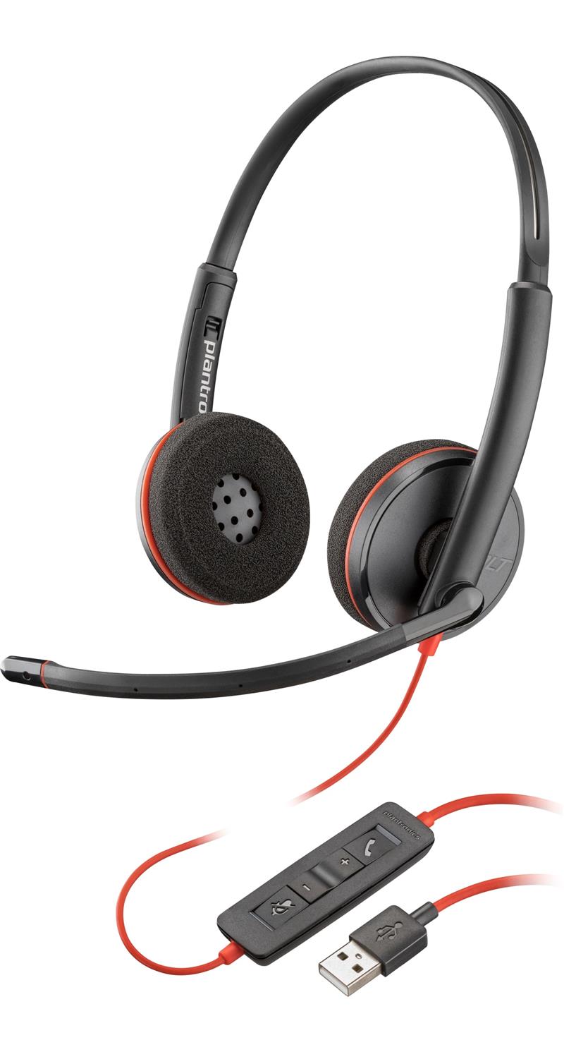 HP Poly Blackwire 3220 Headset Bedraad Hoofdband Kantoor/callcenter USB Type-A Zwart