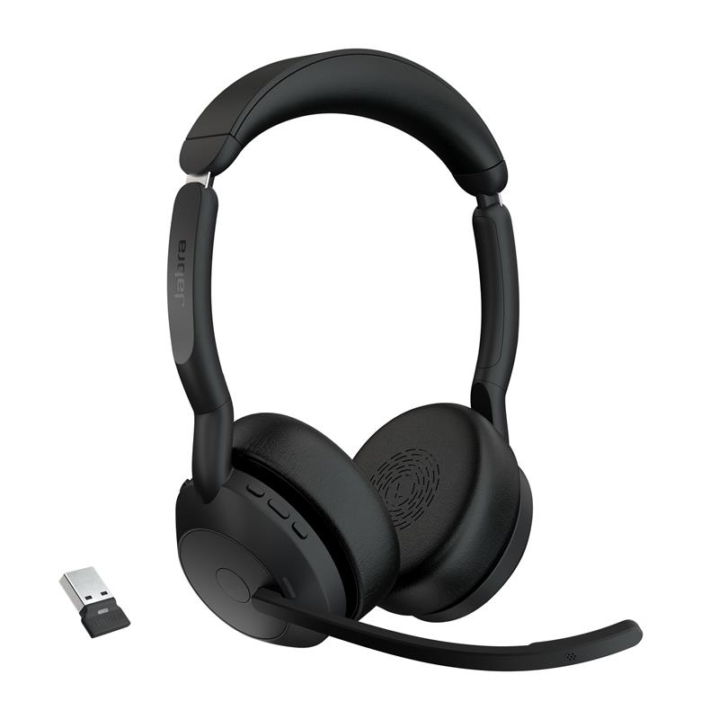Jabra Evolve2 55 Headset Draadloos Hoofdband Kantoor/callcenter Bluetooth Oplaadhouder Zwart