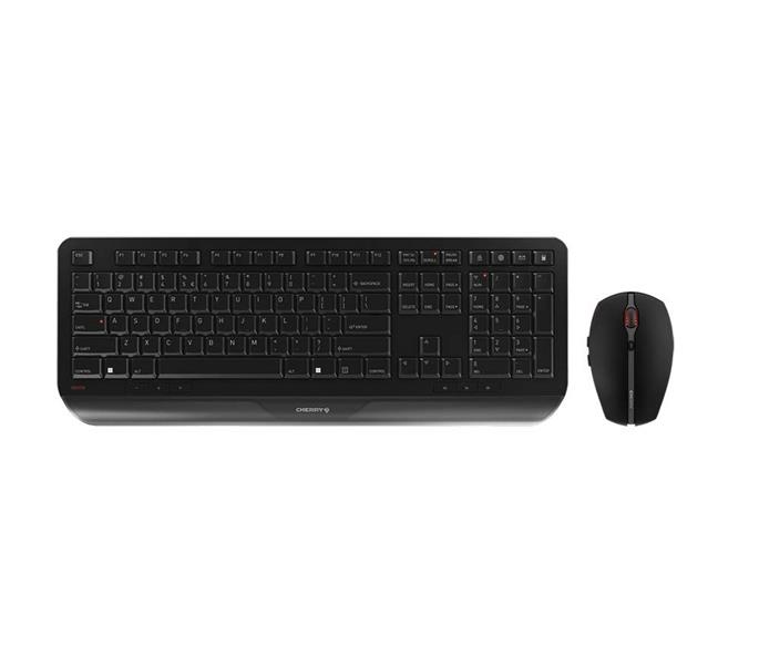 CHERRY Desktop GENTIX [EU/US] WL black US-Englisch mit EURO Symbol toetsenbord RF Draadloos Zwart