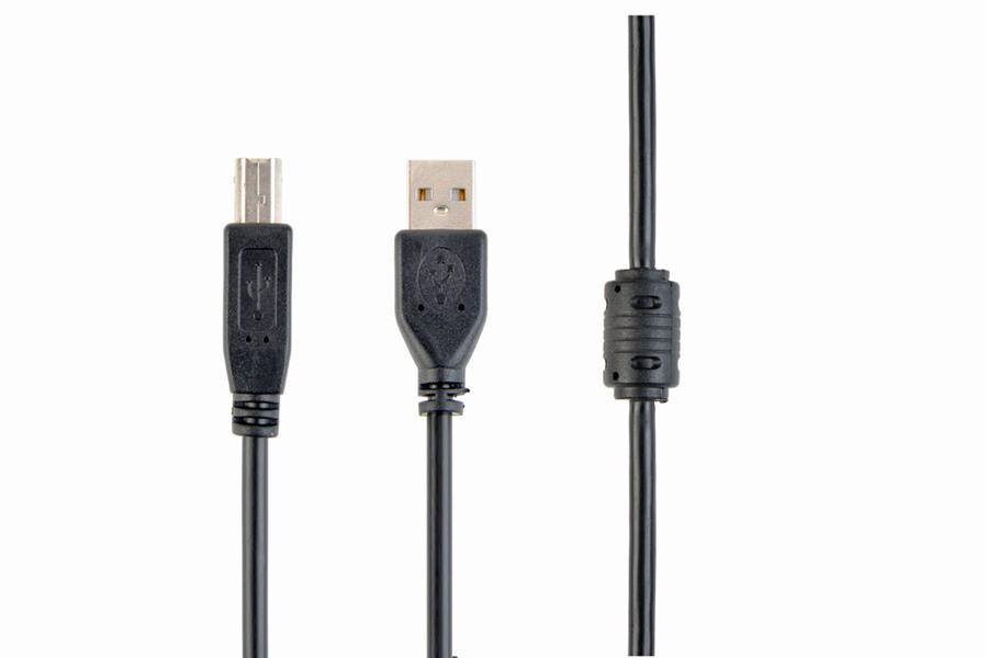 Premium USB-kabel A-B 4 5 meter<br>Zwart