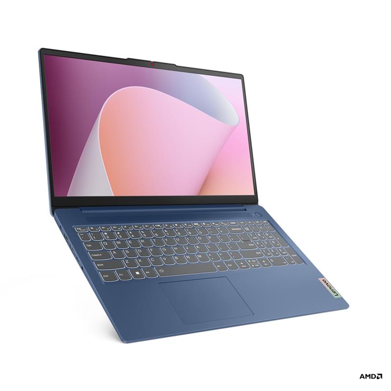 Lenovo IdeaPad Slim 3 15AMN8 Laptop 39,6 cm (15.6"") Full HD AMD Ryzen™ 3 7320U 8 GB LPDDR5-SDRAM 512 GB SSD Wi-Fi 6 (802.11ax) Windows 11 Home Blauw