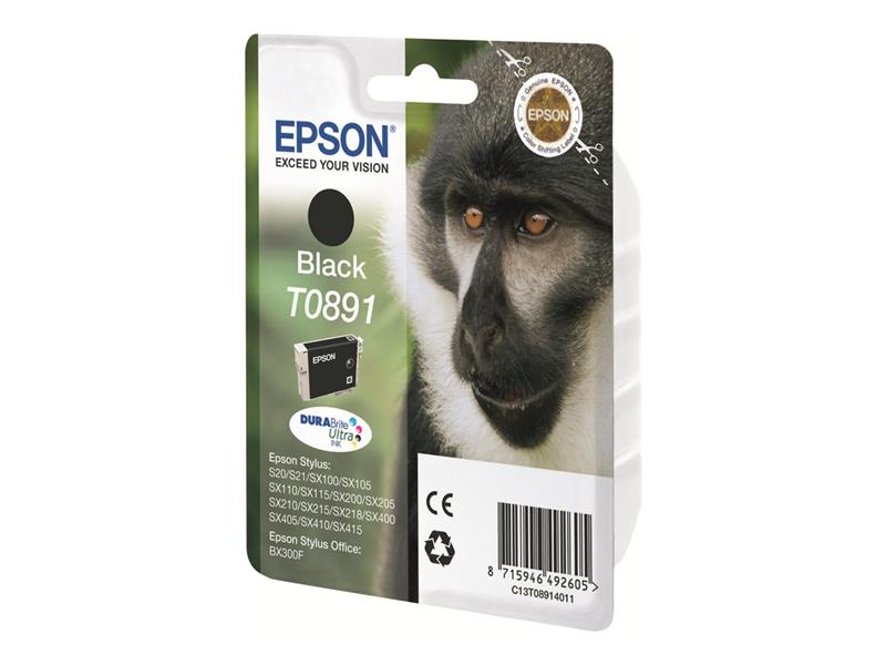 Epson Monkey Singlepack Black T0891 DURABrite Ultra Ink