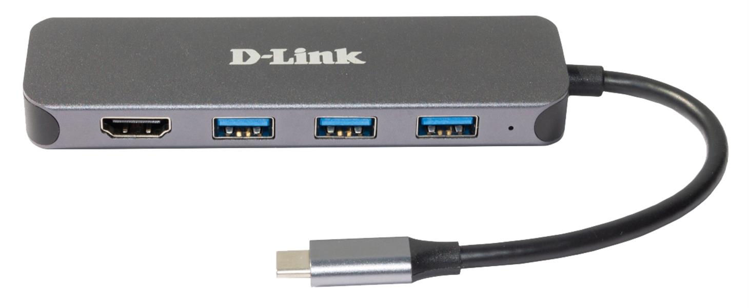 D-Link 5-in-1 USB-C Hub met HDMI/stroomvoorziening DUB-2333