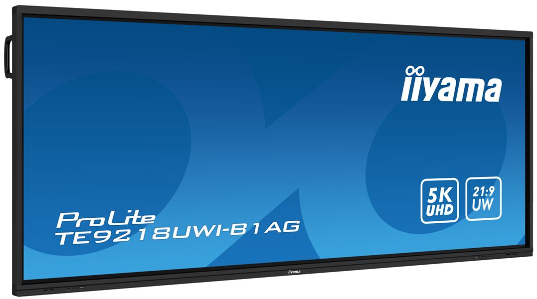 iiyama TE9218UWI-B1AG beeldkrant Digitale signage flatscreen 2,32 m (91.5"") LED Wifi 500 cd/m² 5K Ultra HD Zwart Touchscreen Type processor Android 1