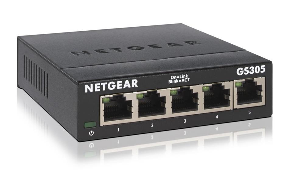 Netgear GS305-300PES netwerk-switch Unmanaged L2 Gigabit Ethernet (10/100/1000) Zwart