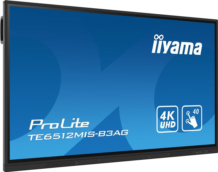 iiyama TE6512MIS-B3AG beeldkrant Kiosk-ontwerp 165,1 cm (65"") LCD Wifi 400 cd/m² 4K Ultra HD Zwart Touchscreen Type processor Android 11 24/7