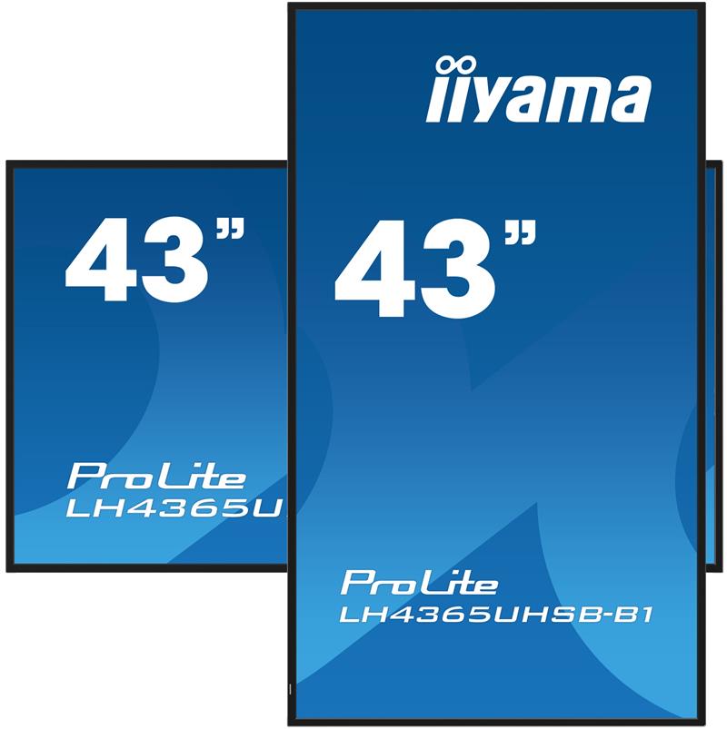 iiyama LH4365UHSB-B1 beeldkrant Kiosk-ontwerp 108 cm (42.5"") LED Wifi 800 cd/m² 4K Ultra HD Zwart Type processor Android 11 24/7