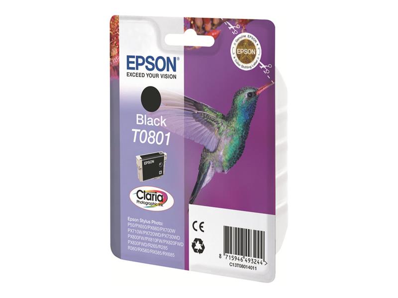 Epson Hummingbird Singlepack Black T0801 Claria Photographic Ink