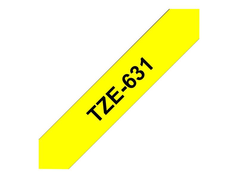 Brother TZE631 labelprinter-tape Zwart op geel TZe