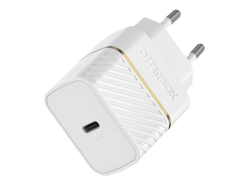 OtterBox EU Wall Charger 20W - 1X USB-C 20W USB-PD + USB C-Lightning Cable 1m, Cloud Dust White