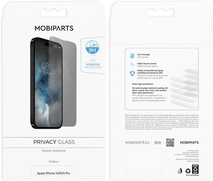 Mobiparts Recycled Tempered Glass Apple iPhone 14/13/13 Pro